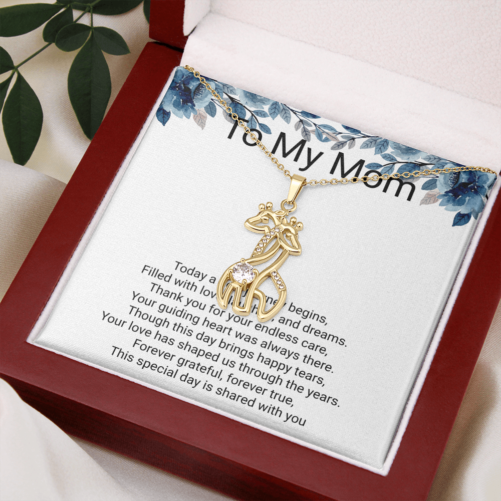 Mother of the Bride Gift Giraffe Sparkling Cubic Zirconia Necklace | Wedding Thank You Jewellery