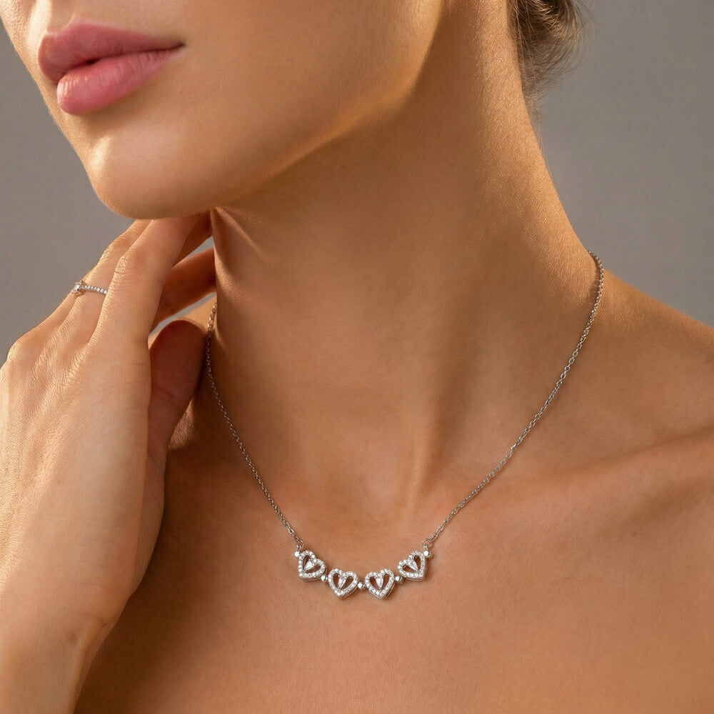 Bride's Mother Magnetic Hearts Necklace – Meaningful Wedding Gift Jewellery for Mum