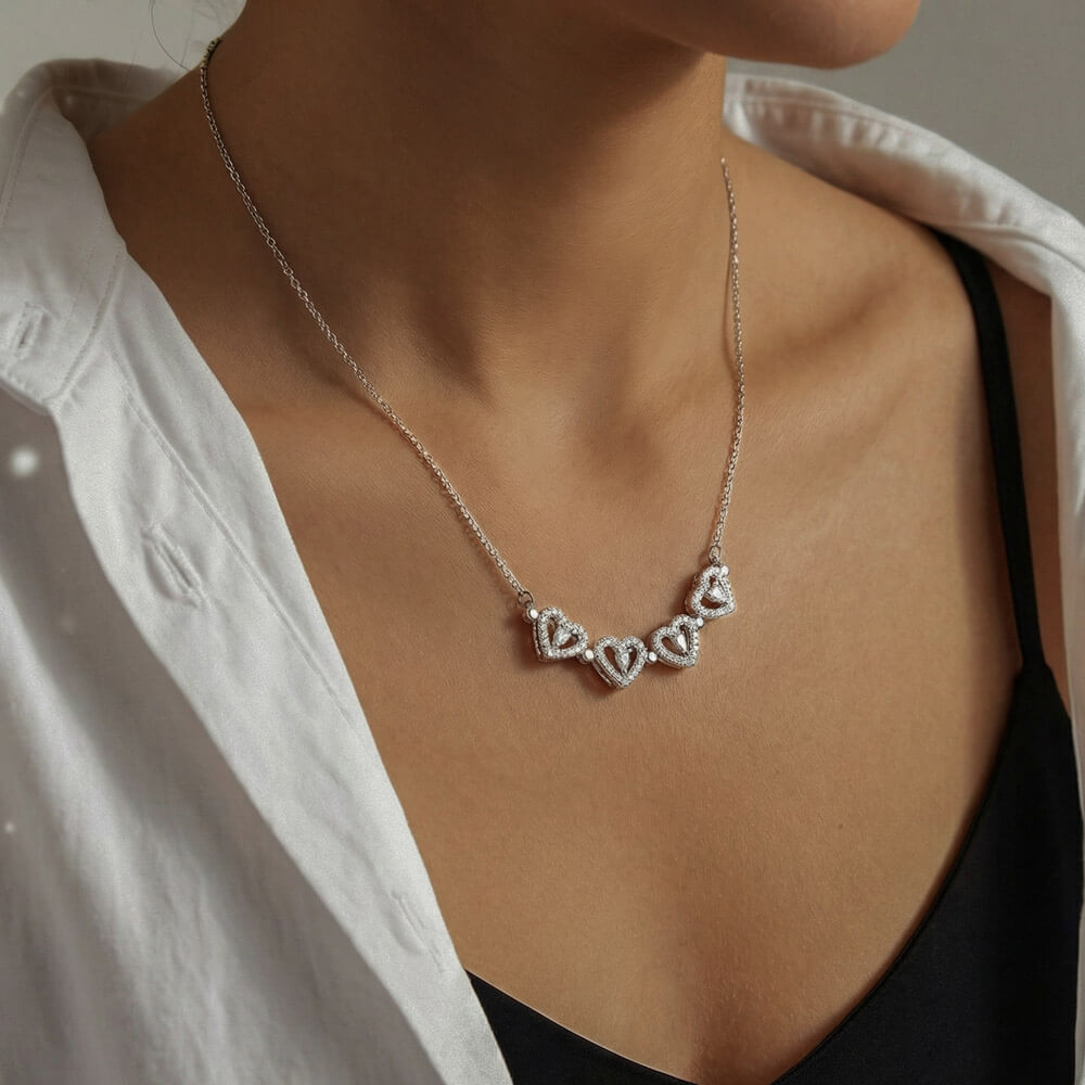 Bride's Mother Magnetic Hearts Necklace – Meaningful Wedding Gift Jewellery for Mum