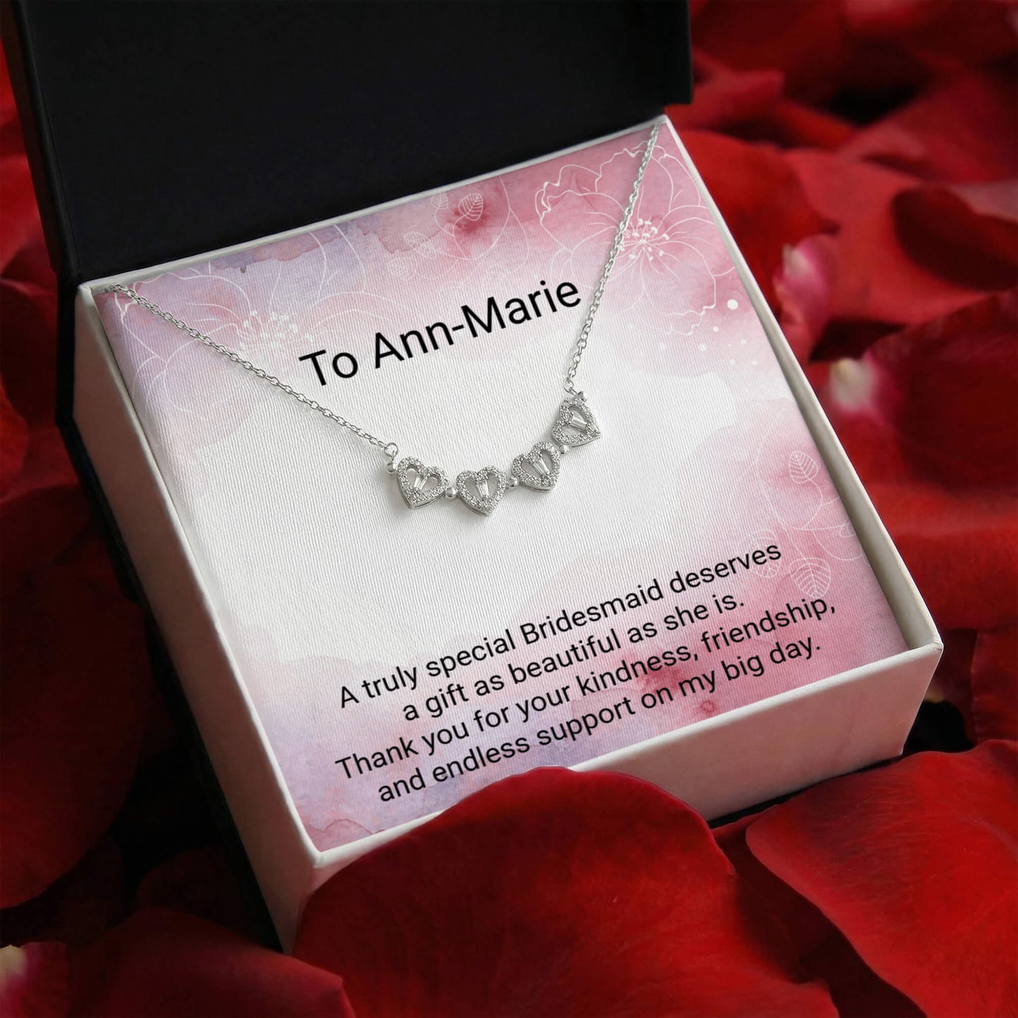Bridesmaid Magnetic Hearts Necklace – Meaningful Wedding Gift for Bridesmaids
