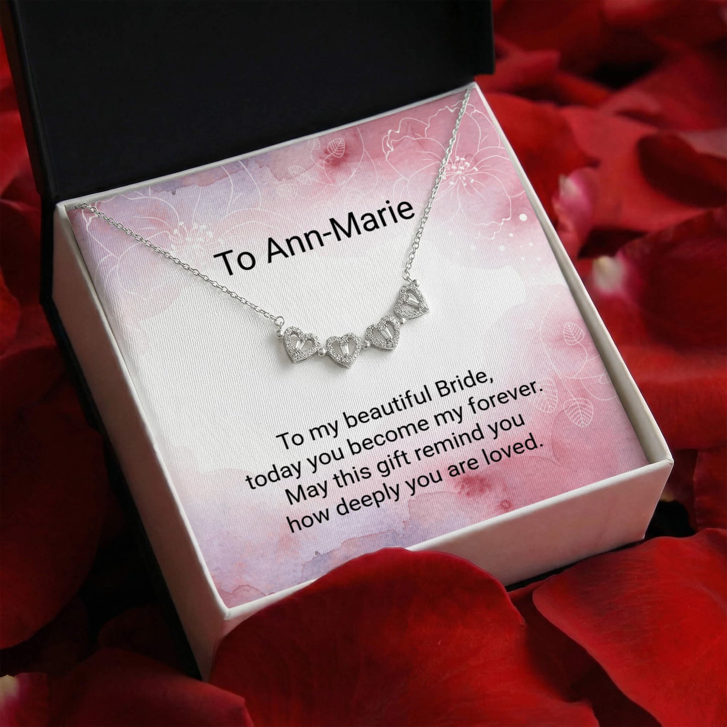 Bride Magnetic Hearts Necklace – Romantic Wedding Gift Jewellery for Brides