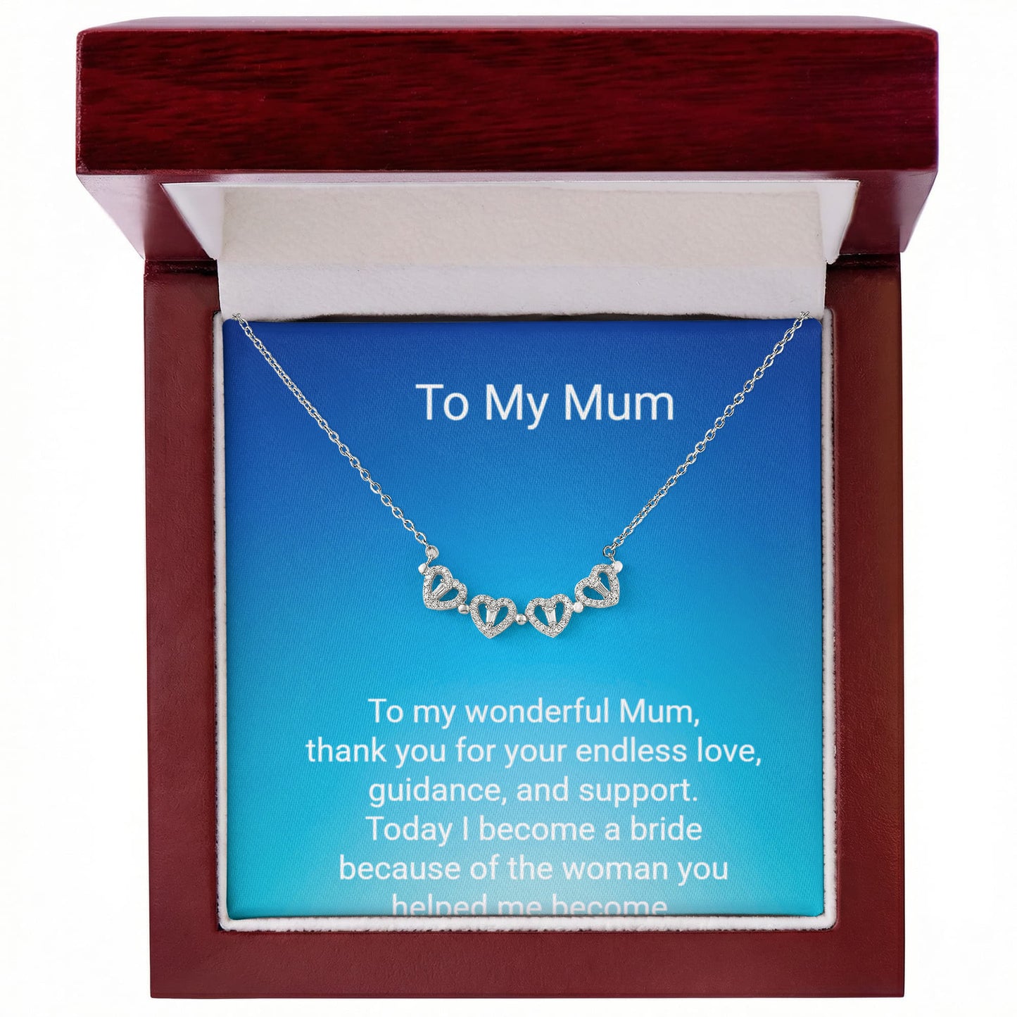 Bride's Mother Magnetic Hearts Necklace – Meaningful Wedding Gift Jewellery for Mum