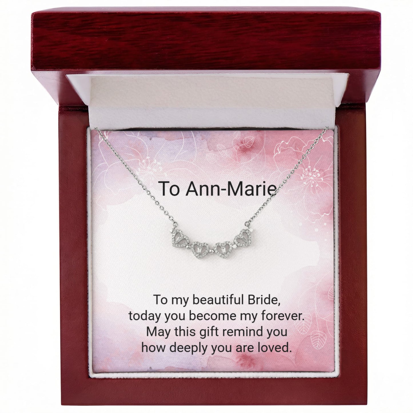 Bride Magnetic Hearts Necklace – Romantic Wedding Gift Jewellery for Brides