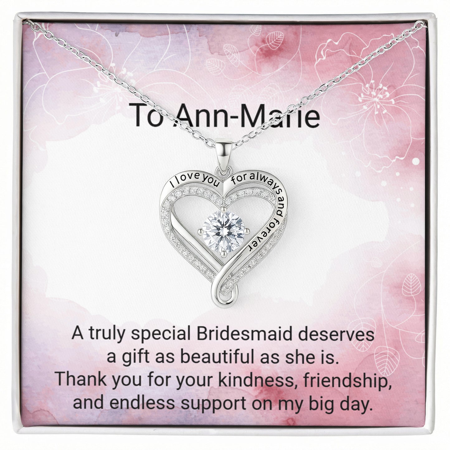Bridesmaid Love You Always Necklace – Meaningful Wedding Gift Jewellery