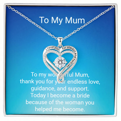 Bride's Mother Love You Always Hearts Necklace – Meaningful Wedding Gift for Mum
