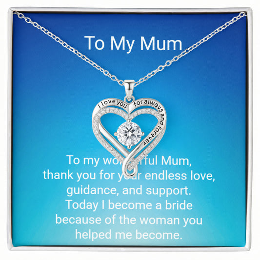 Bride's Mother Love You Always Hearts Necklace – Meaningful Wedding Gift for Mum