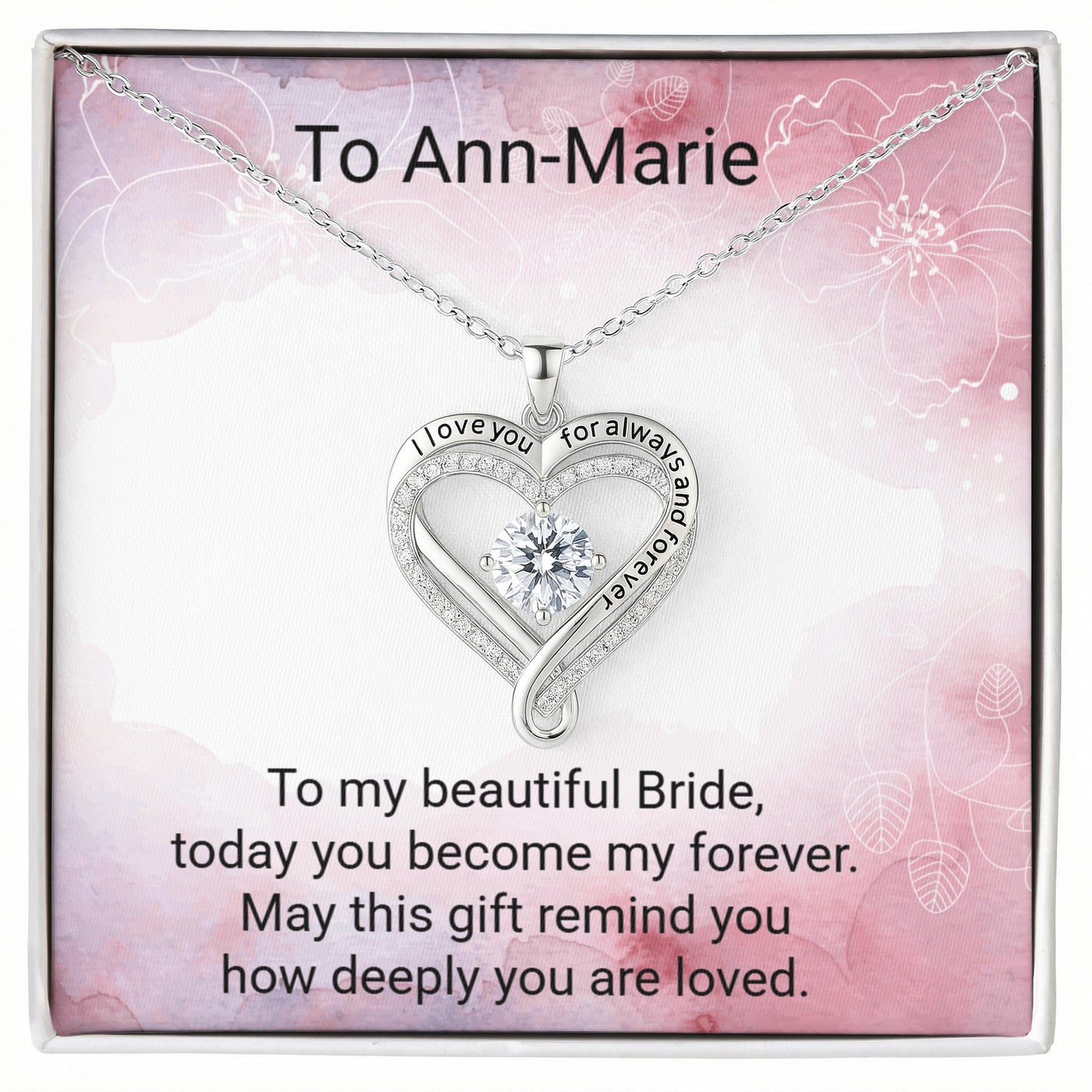 Bride Love you always Hearts Necklace – Romantic Wedding Gift Jewellery for Brides