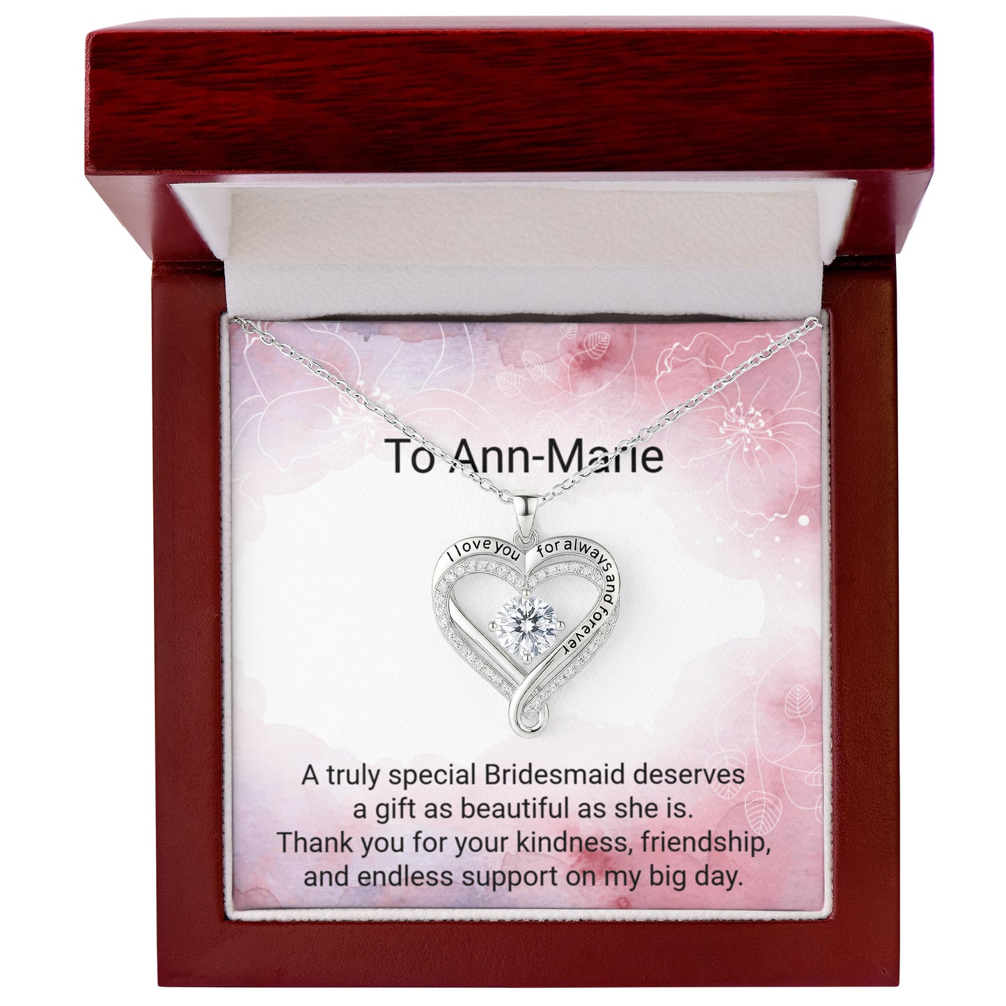 Bridesmaid Love You Always Necklace – Meaningful Wedding Gift Jewellery