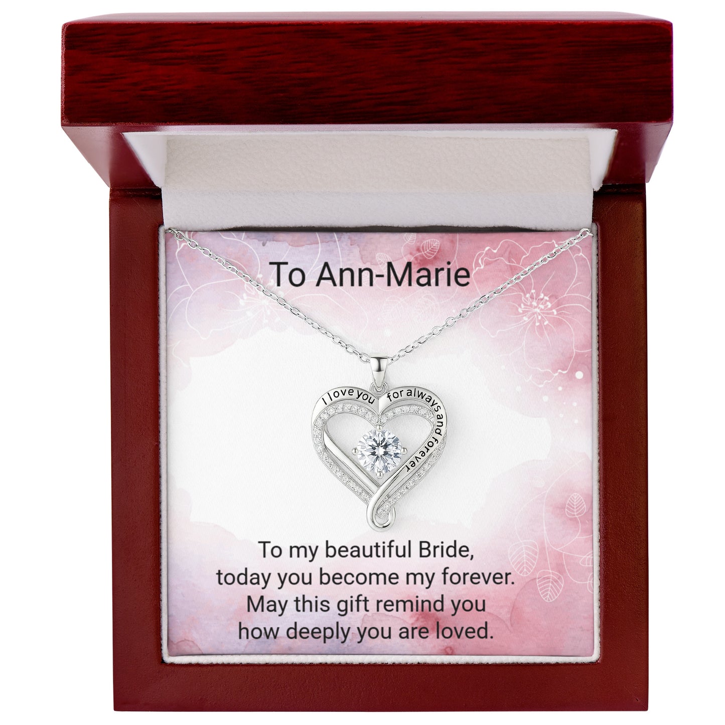 Bride Love you always Hearts Necklace – Romantic Wedding Gift Jewellery for Brides
