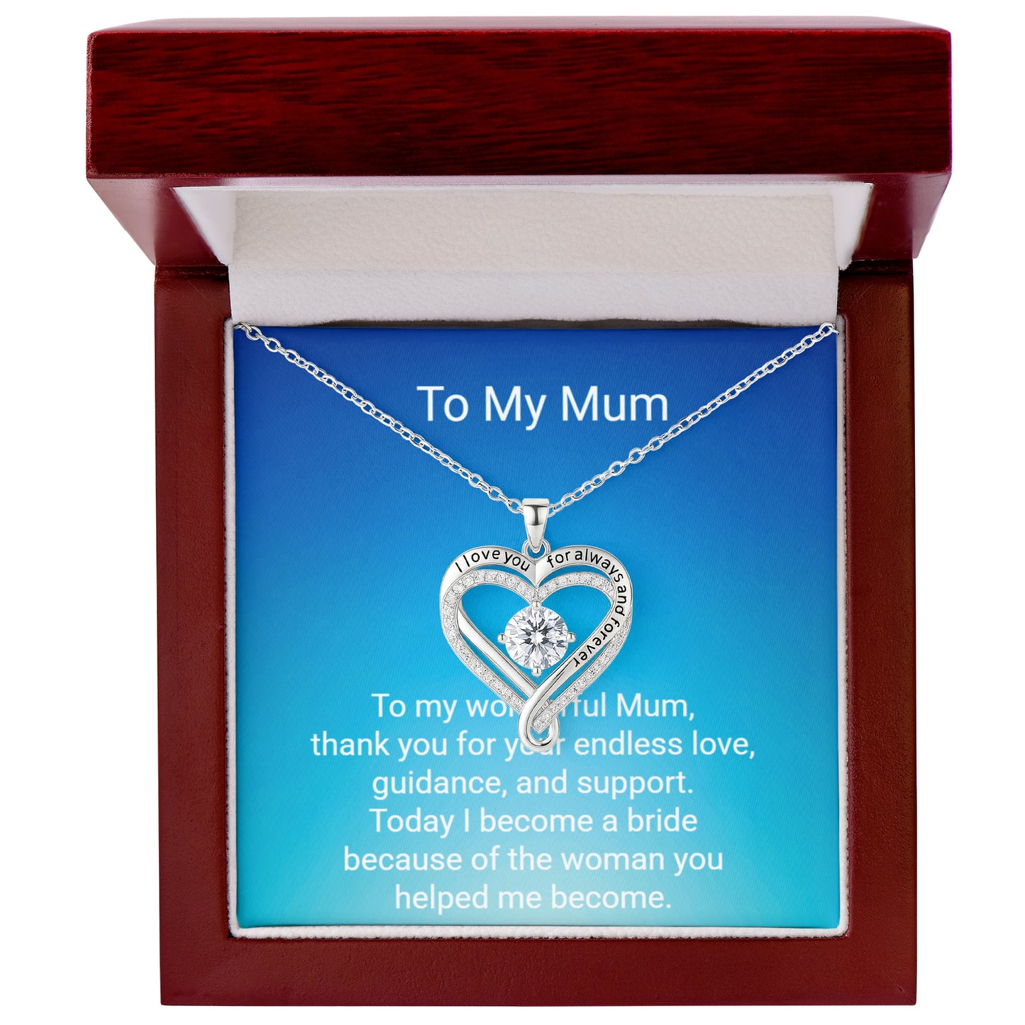 Bride's Mother Love You Always Hearts Necklace – Meaningful Wedding Gift for Mum