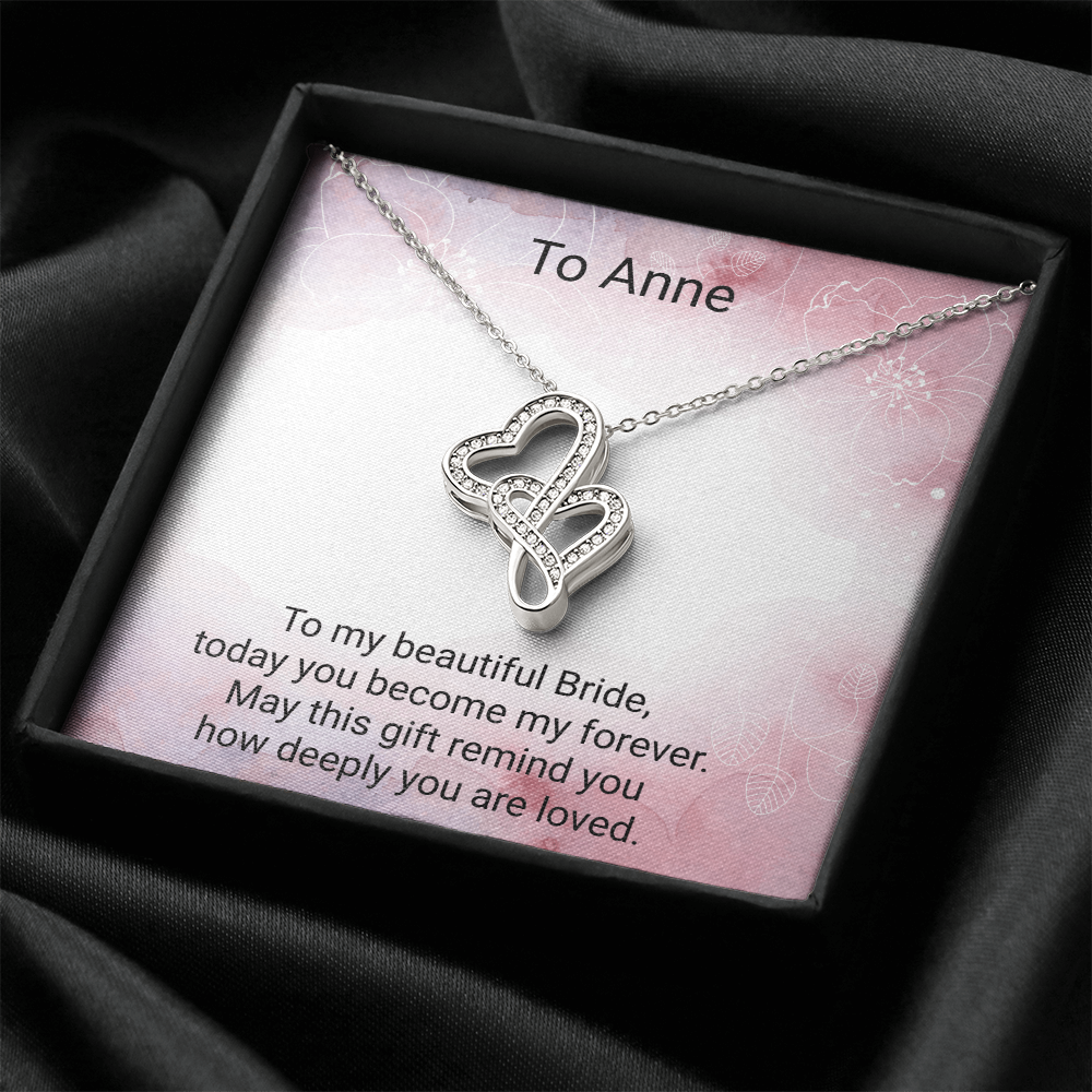 Bride Gift – Heart-to-Heart Pendant Necklace | Elegant Wedding Day Necklace