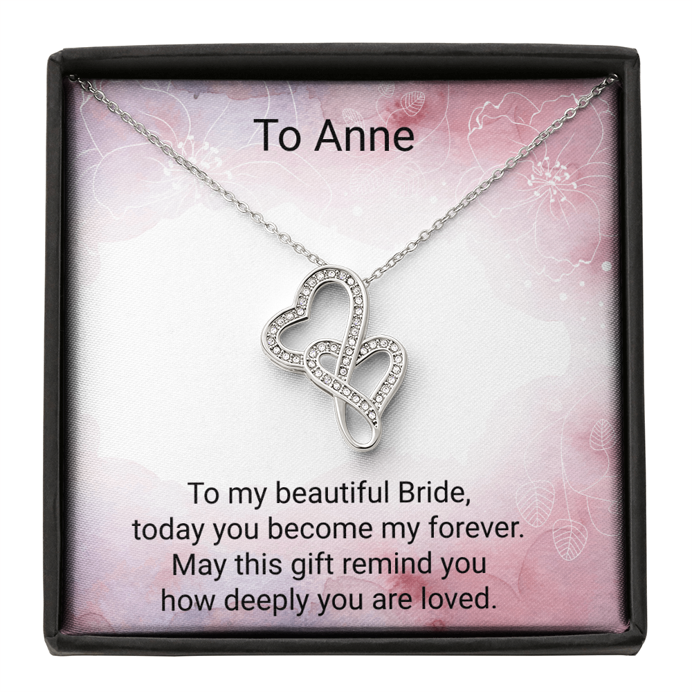 Bride Gift – Heart-to-Heart Pendant Necklace | Elegant Wedding Day Necklace