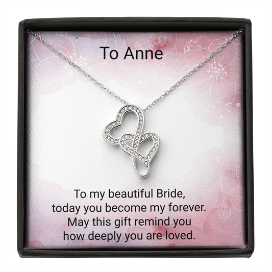 Bride Gift – Heart-to-Heart Pendant Necklace | Elegant Wedding Day Necklace