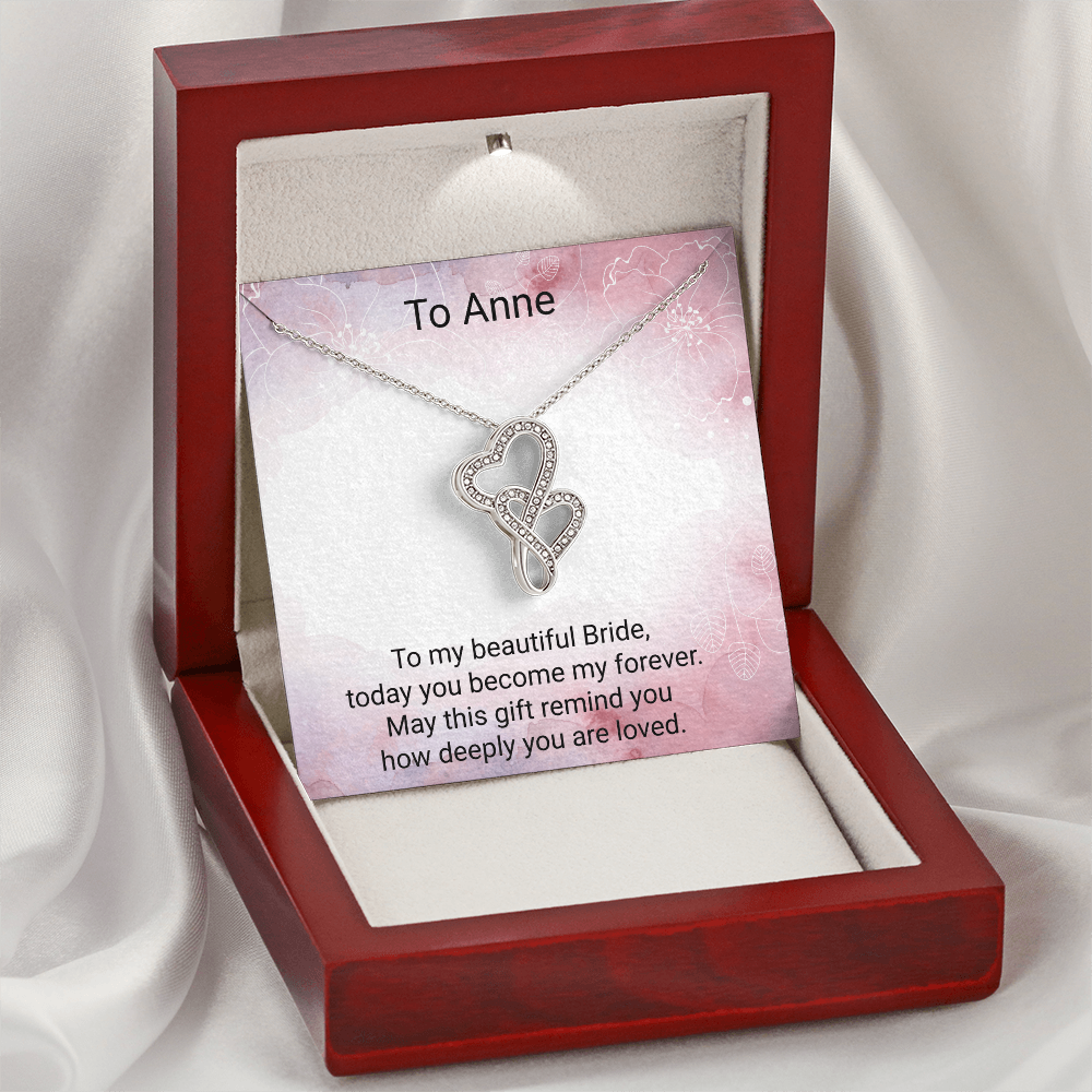 Bride Gift – Heart-to-Heart Pendant Necklace | Elegant Wedding Day Necklace