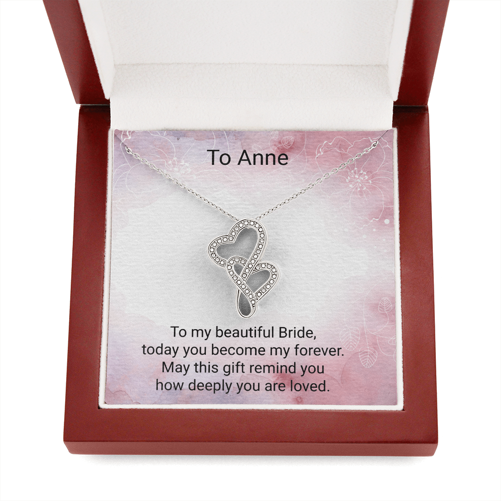 Bride Gift – Heart-to-Heart Pendant Necklace | Elegant Wedding Day Necklace