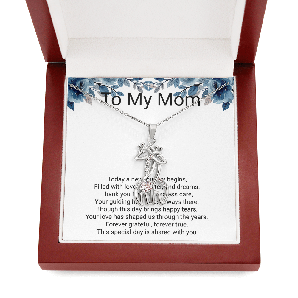 Mother of the Bride Gift Giraffe Sparkling Cubic Zirconia Necklace | Wedding Thank You Jewellery