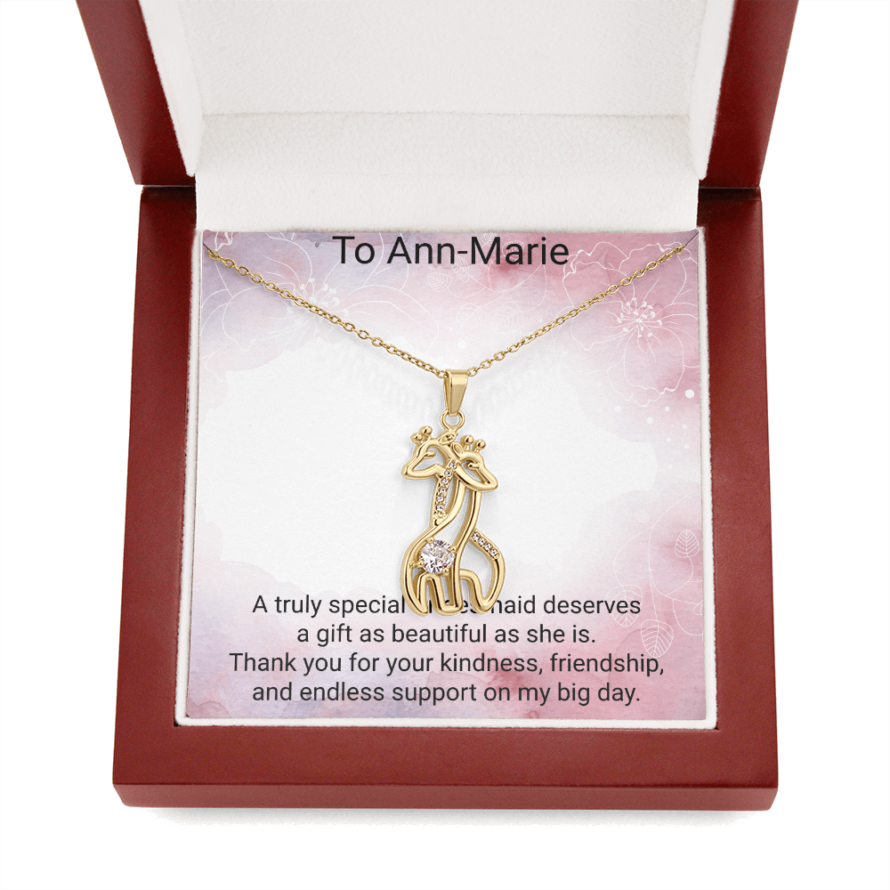 Giraffe Sparkling Cubic Zirconia Necklace | Thank You Bridesmaid Jewellery