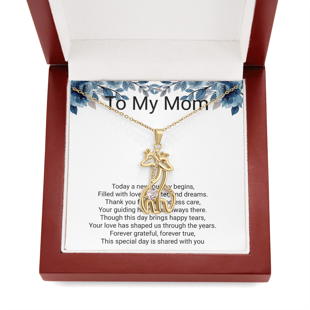 Mother of the Bride Gift Giraffe Sparkling Cubic Zirconia Necklace | Wedding Thank You Jewellery