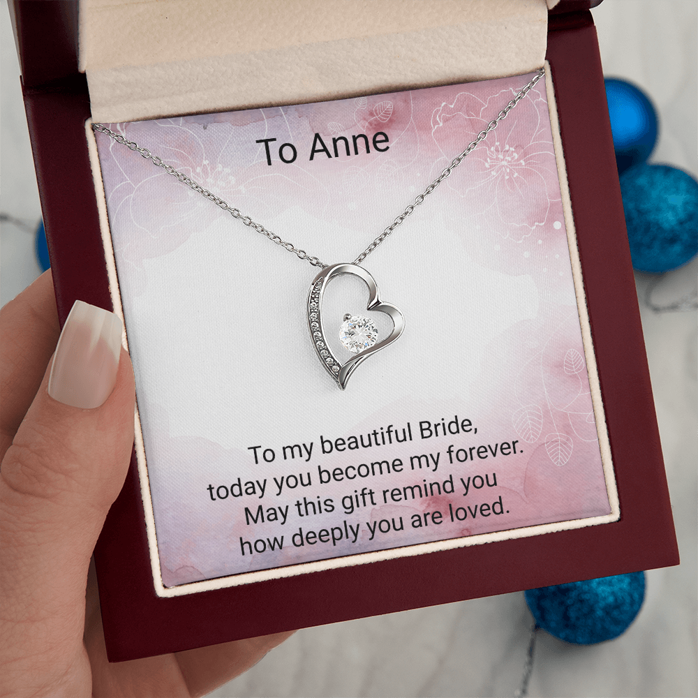 Bride Gift Forever Love Necklace – Elegant Wedding Day Jewellery Gift for the Bride