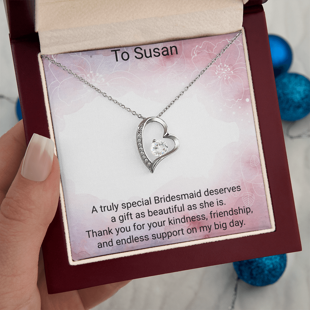 Bridesmaid Gift Forever Love Necklace – Beautiful Thank You Jewellery for Bridesmaids