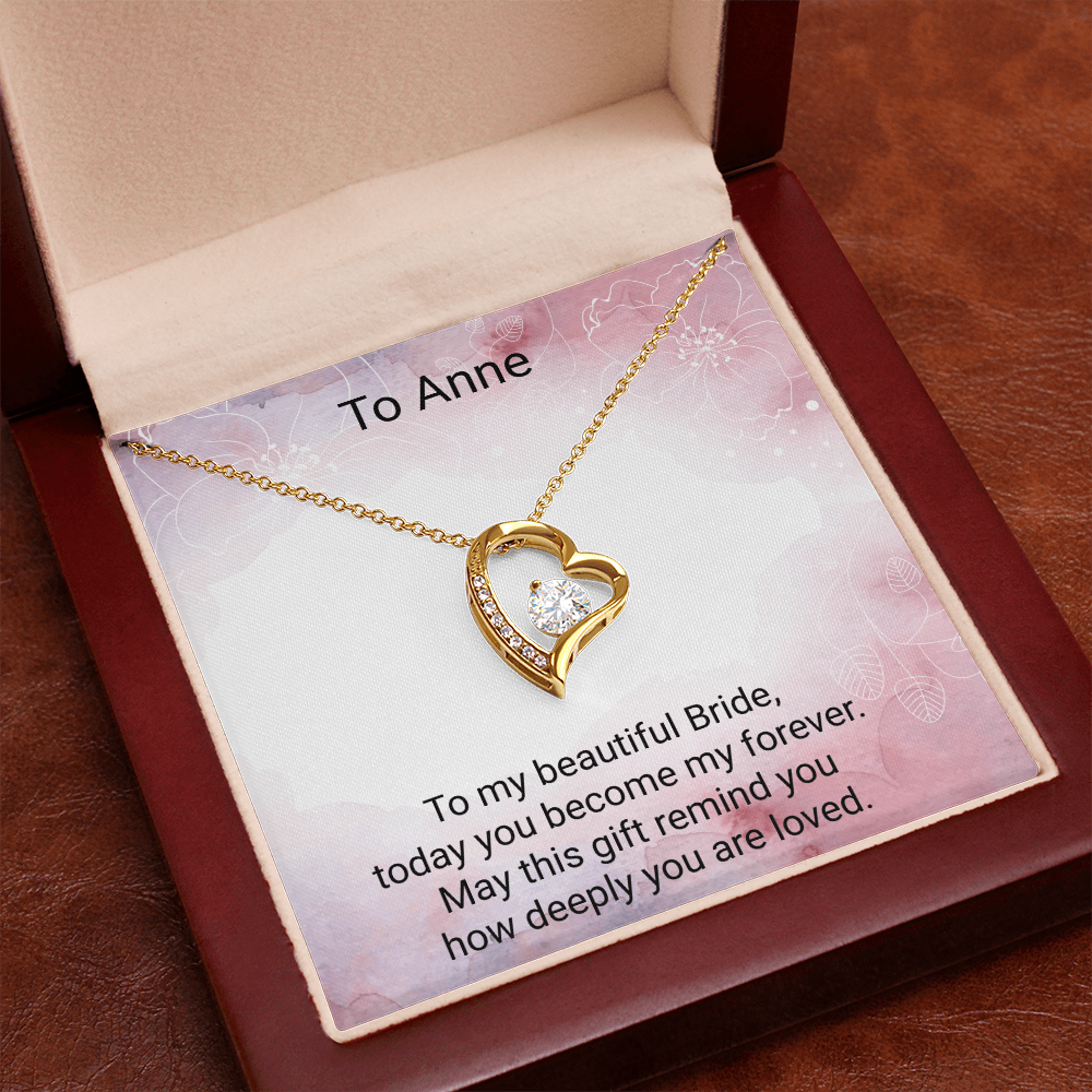 Bride Gift Forever Love Necklace – Elegant Wedding Day Jewellery Gift for the Bride