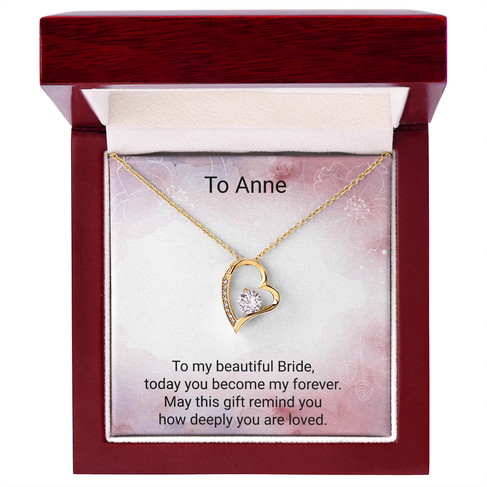 Bride Gift Forever Love Necklace – Elegant Wedding Day Jewellery Gift for the Bride