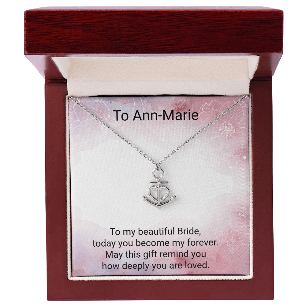 Anchor Pendant Necklace for the Bride – Meaningful Wedding Gift for Her