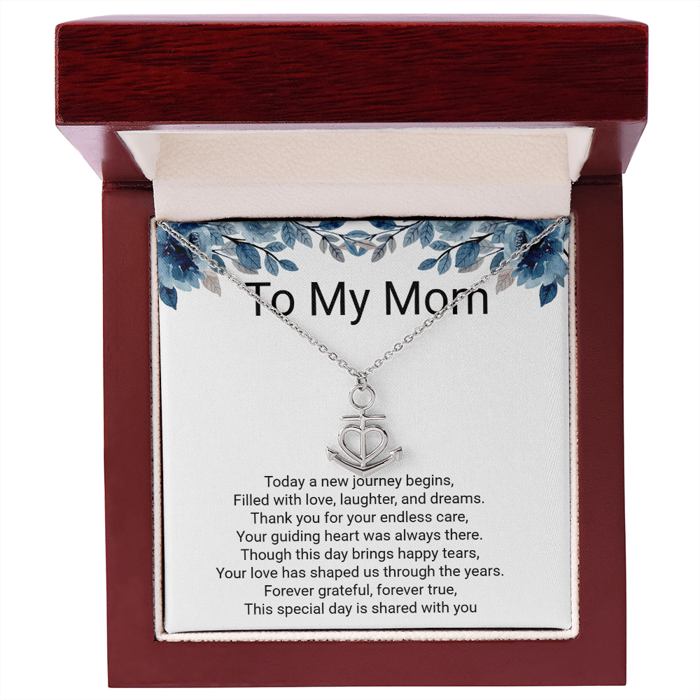 Bride's Mother Anchor Pendant Necklace – Meaningful Wedding Gift for Mum