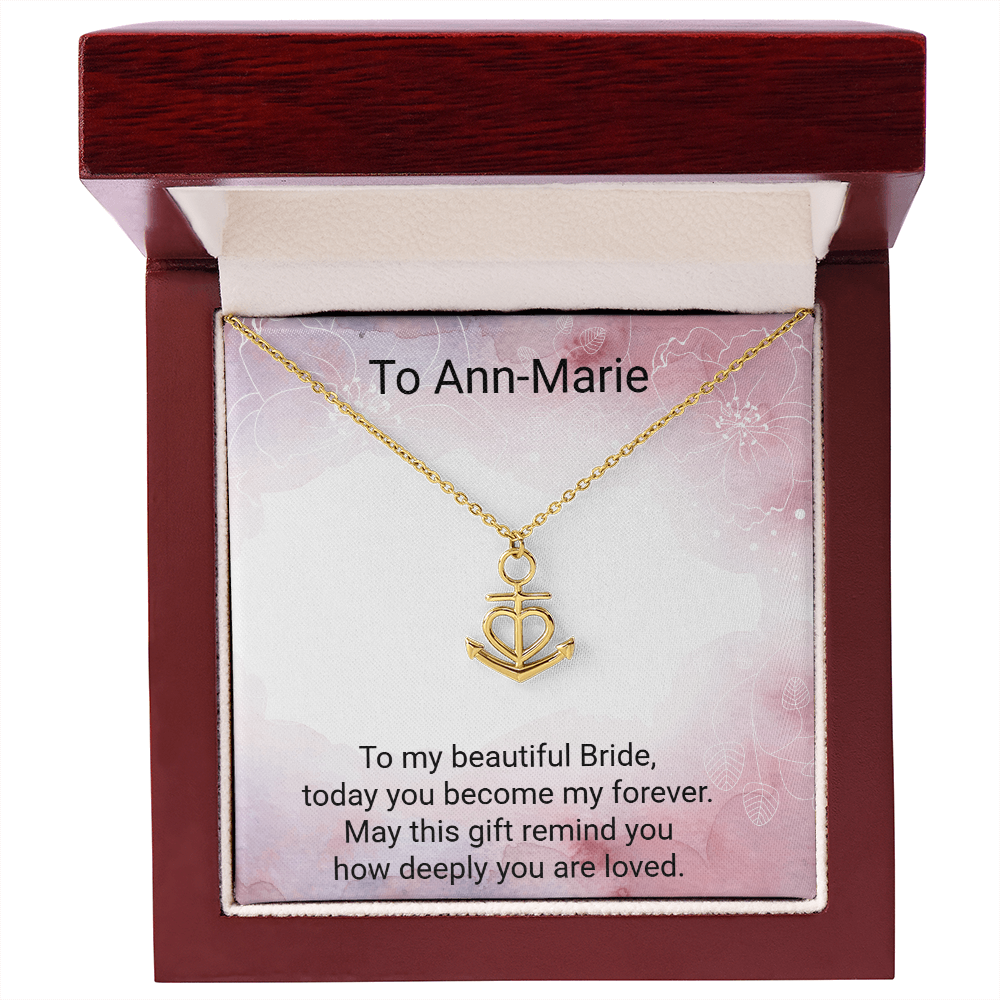 Anchor Pendant Necklace for the Bride – Meaningful Wedding Gift for Her