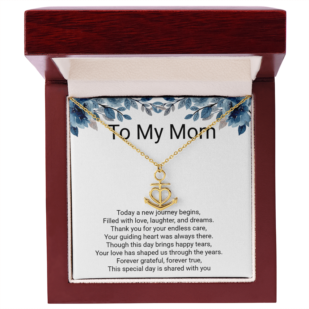Bride's Mother Anchor Pendant Necklace – Meaningful Wedding Gift for Mum