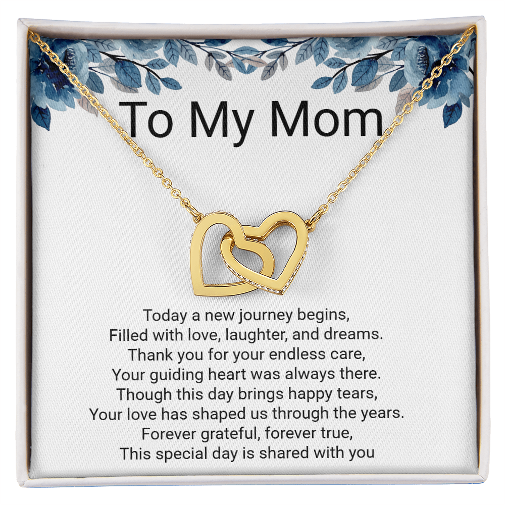 Bride to Mother Interlocking Hearts Necklace – Meaningful Wedding Day Gift from Daughter