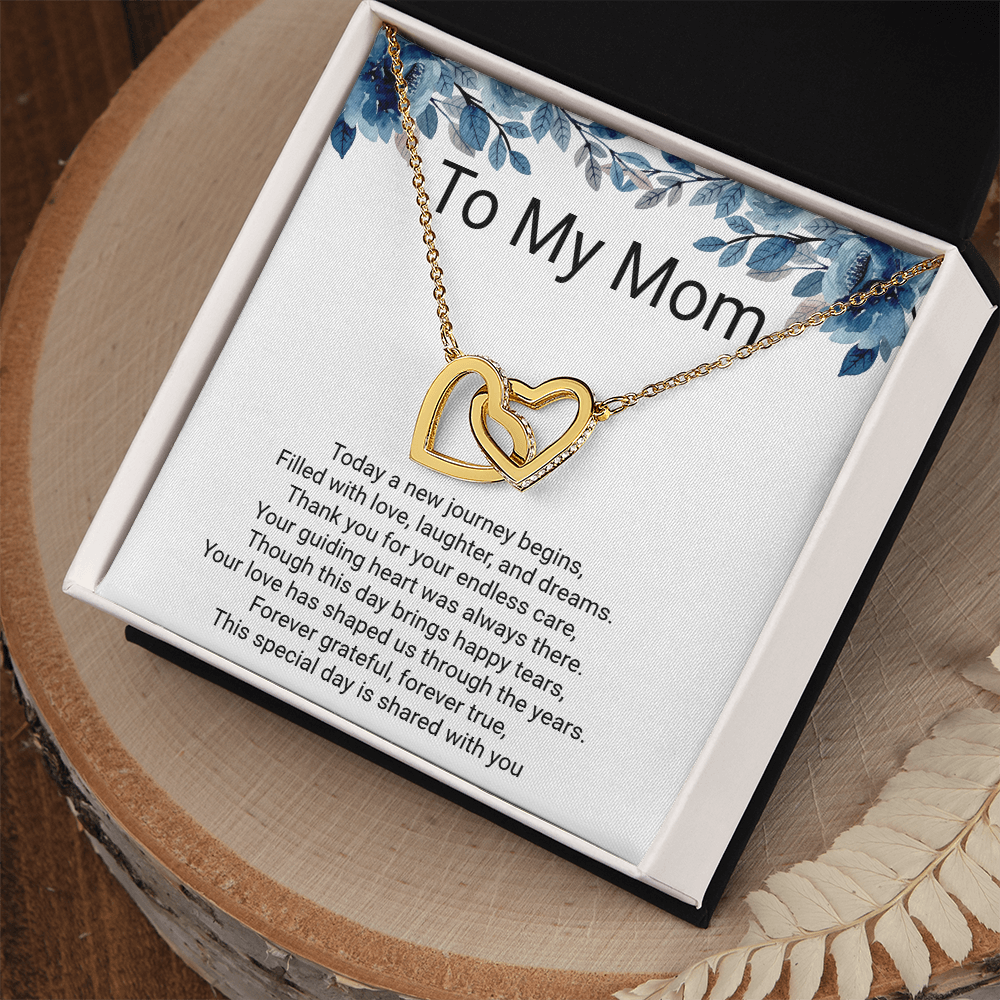 Bride to Mother Interlocking Hearts Necklace – Meaningful Wedding Day Gift from Daughter