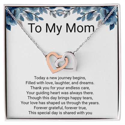 Bride to Mother Interlocking Hearts Necklace – Meaningful Wedding Day Gift from Daughter