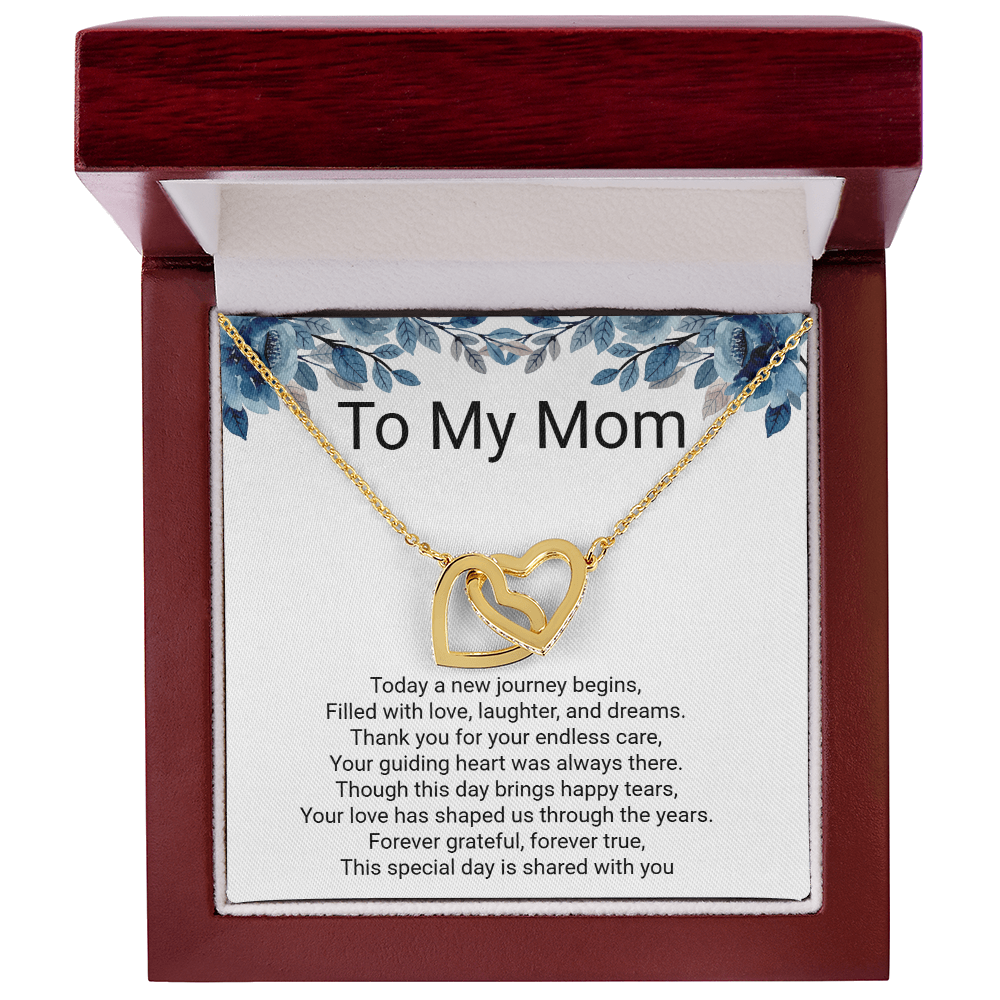 Bride to Mother Interlocking Hearts Necklace – Meaningful Wedding Day Gift from Daughter
