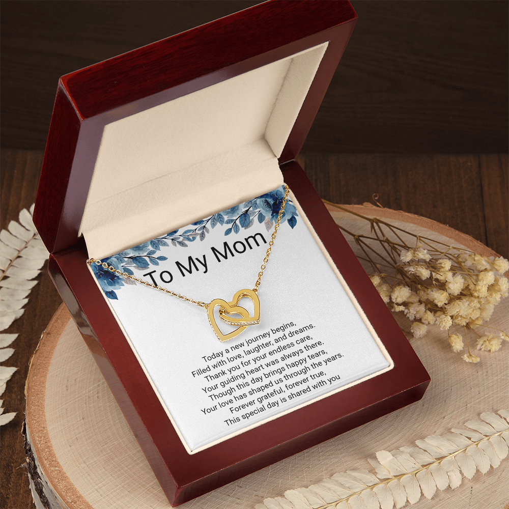 Bride to Mother Interlocking Hearts Necklace – Meaningful Wedding Day Gift from Daughter
