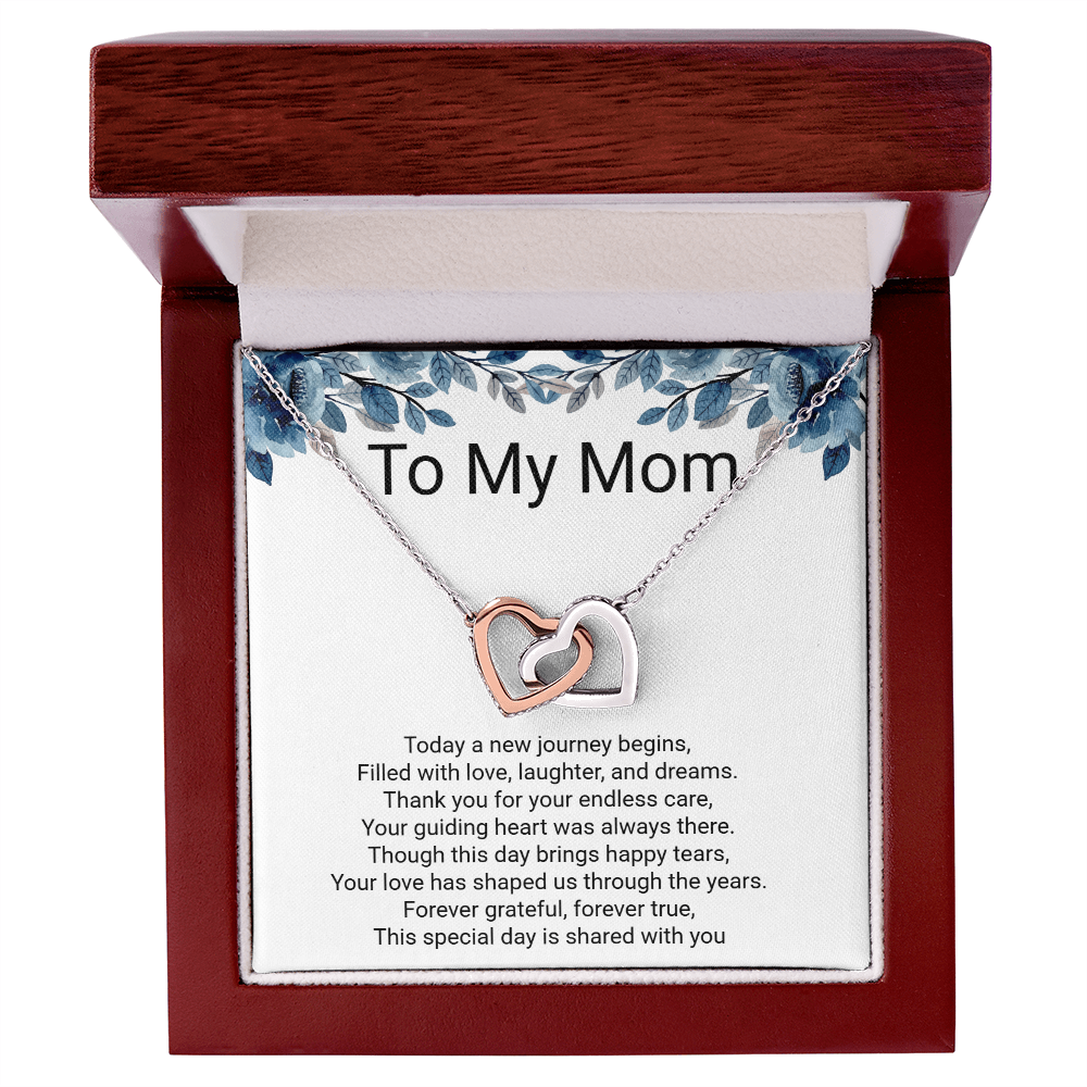 Bride to Mother Interlocking Hearts Necklace – Meaningful Wedding Day Gift from Daughter