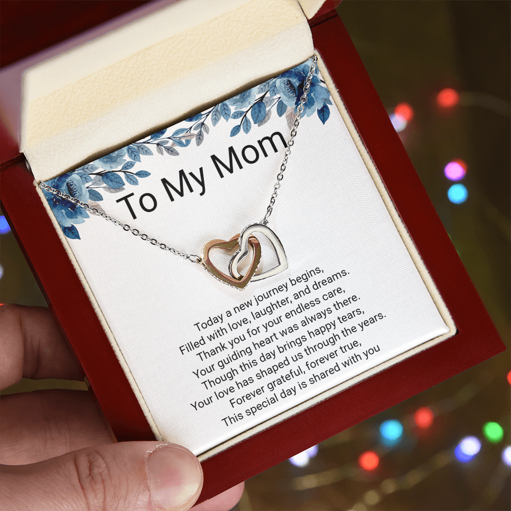 Bride to Mother Interlocking Hearts Necklace – Meaningful Wedding Day Gift from Daughter