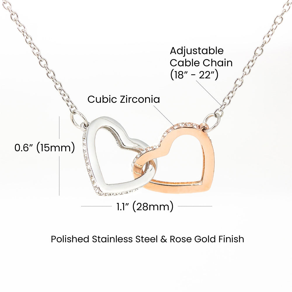 Bride to Mother Interlocking Hearts Necklace – Meaningful Wedding Day Gift from Daughter