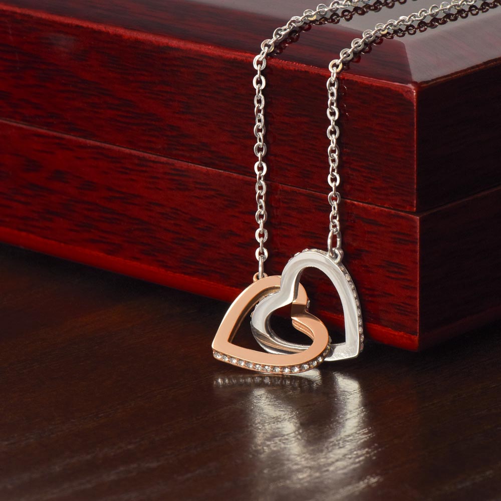 Bride to Mother Interlocking Hearts Necklace – Meaningful Wedding Day Gift from Daughter