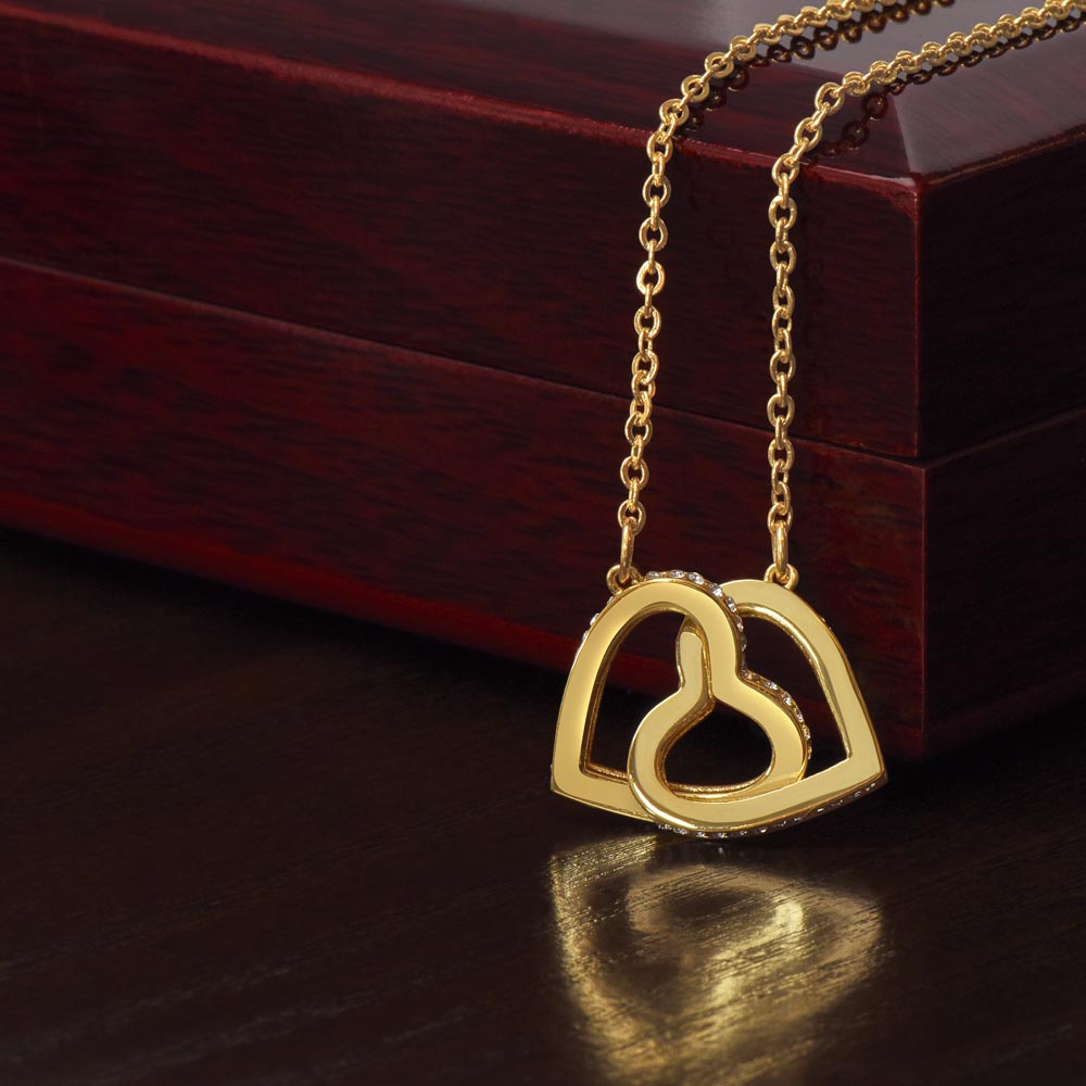 Bride to Mother Interlocking Hearts Necklace – Meaningful Wedding Day Gift from Daughter