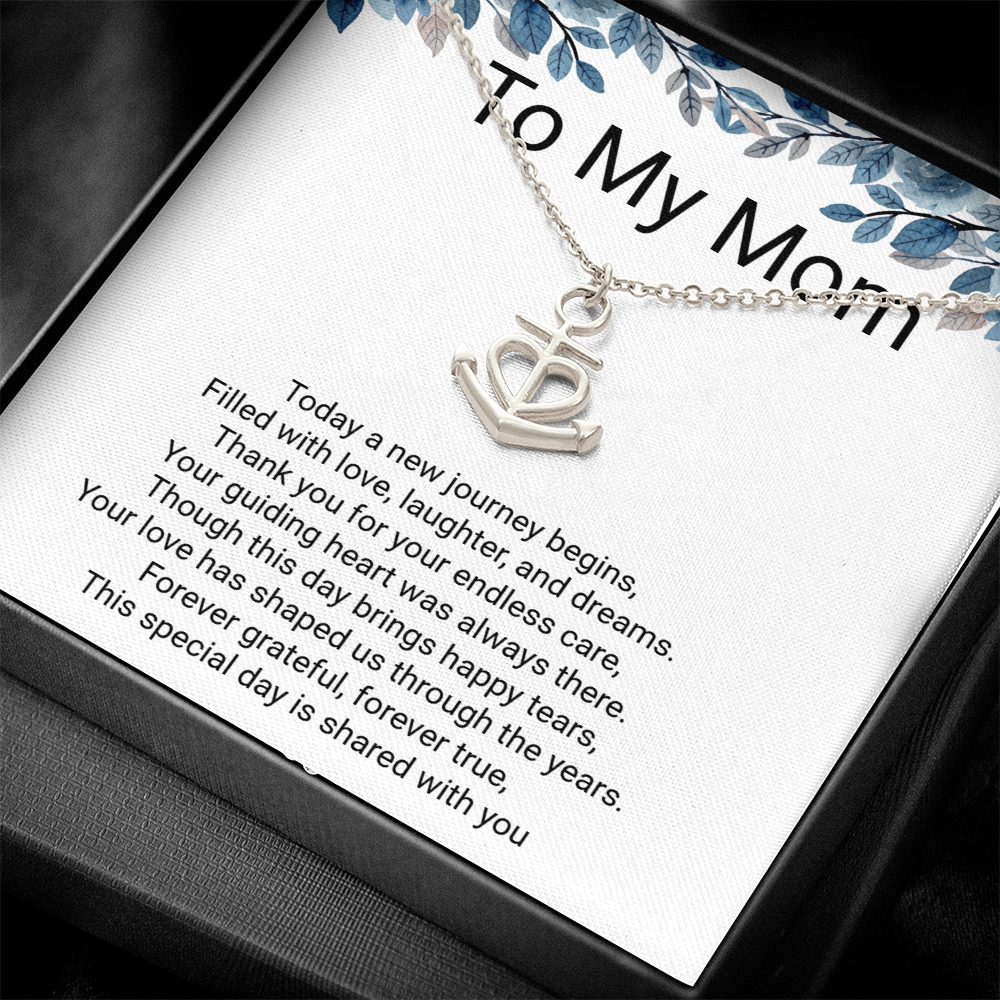 Bride's Mother Anchor Pendant Necklace – Meaningful Wedding Gift for Mum