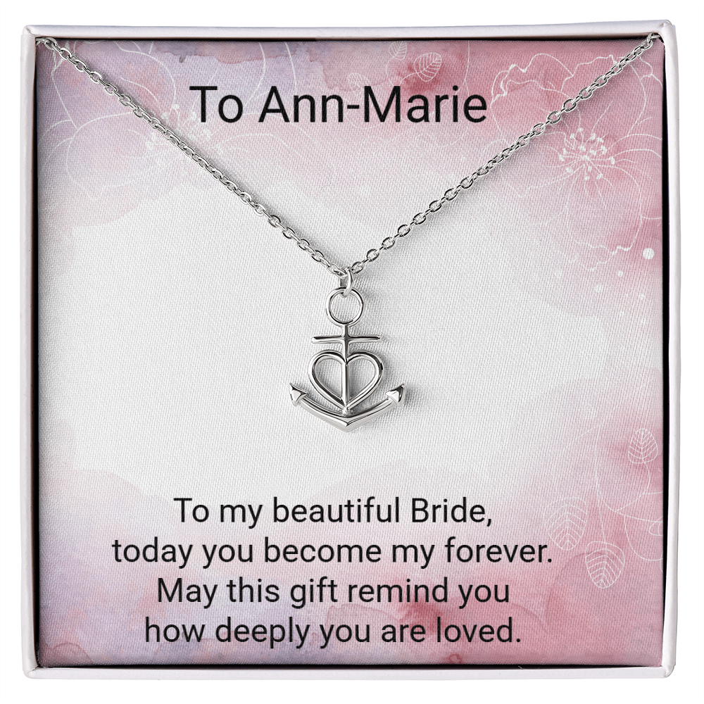 Anchor Pendant Necklace for the Bride – Meaningful Wedding Gift for Her