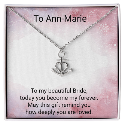Anchor Pendant Necklace for the Bride – Meaningful Wedding Gift for Her