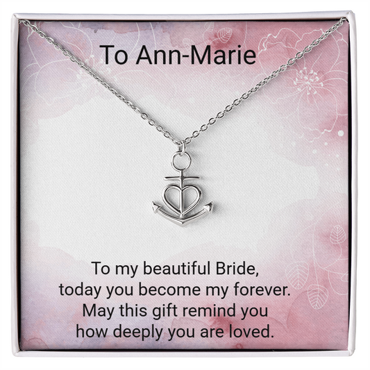 Anchor Pendant Necklace for the Bride – Meaningful Wedding Gift for Her