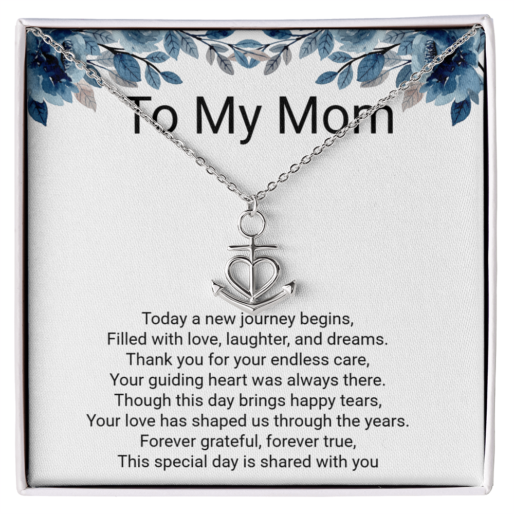 Bride's Mother Anchor Pendant Necklace – Meaningful Wedding Gift for Mum