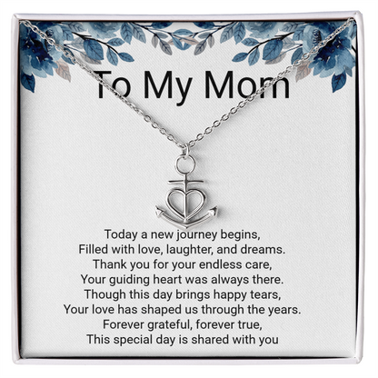 Bride's Mother Anchor Pendant Necklace – Meaningful Wedding Gift for Mum