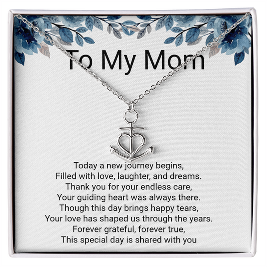 Bride's Mother Anchor Pendant Necklace – Meaningful Wedding Gift for Mum