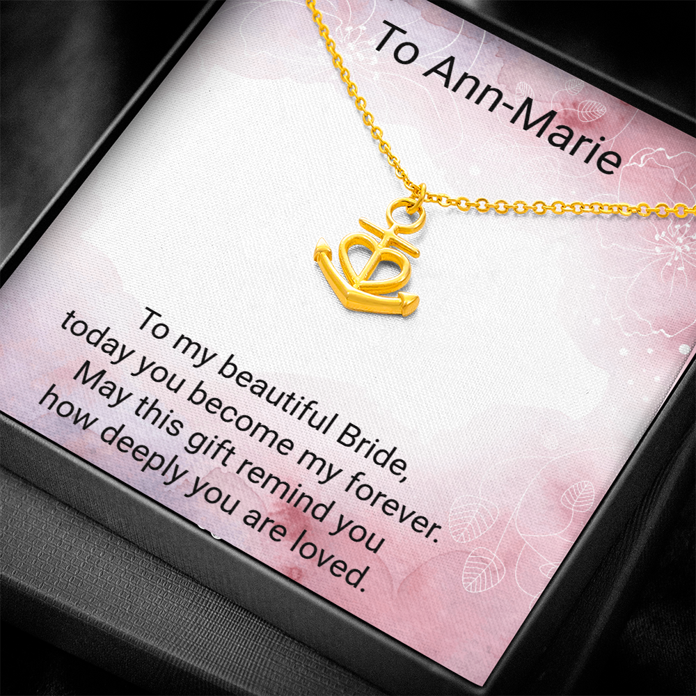 Anchor Pendant Necklace for the Bride – Meaningful Wedding Gift for Her