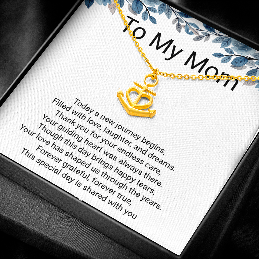 Bride's Mother Anchor Pendant Necklace – Meaningful Wedding Gift for Mum