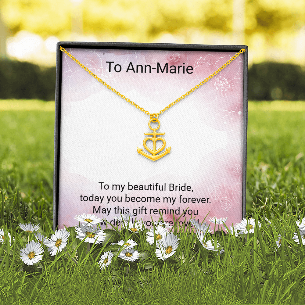 Anchor Pendant Necklace for the Bride – Meaningful Wedding Gift for Her